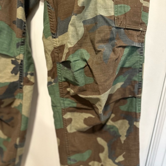 Vintage 80's Era USGI Woodland BDU Camouflage Combat Pants Trouser Wide Leg - Picture 13 of 16